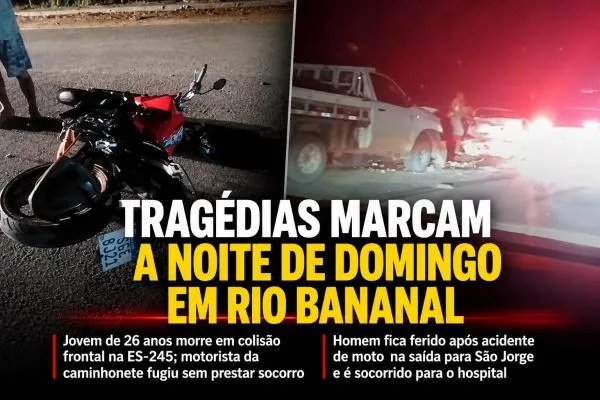 Tragédias marcam a noite de domingo em Rio Bananal